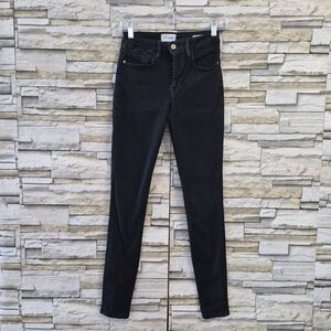 ​FRAME Le One Skinny Jeans Size 1 (Fits 23-27) Black High Rise Stretchy Casual